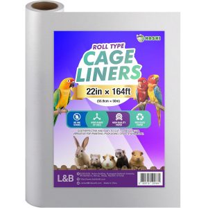 HA SHI Bird Cage Liner Paper – 22 in x 164 ft Roll or 120 Sheets, Cut-to-Fit Cage Paper for Birds & Small Pets