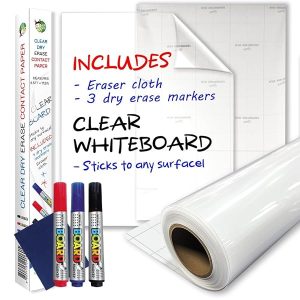 Clear Dry Erase Board Sticker Roll 18 x 78 in – Peel & Stick Whiteboard Film | HA SHI