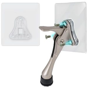 HA SHI 1 Bracket Adhesive Door Stopper Mount, No Drill, Clear