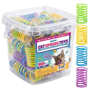 HA SHI 160pc Cat Spring Toys - Spiral Coils for Indoor Cats & Kittens