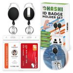 HA-SHI-2-Pack-Retractable-ID-Badge-Holders-with-Carabiner-Clip-Key-Ring-Keychain-Heavy-Duty-Clear-Vertical-Lanyar-B0DPH3B243
