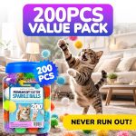 HA-SHI-200pc-Sparkle-Cat-Toy-Balls-12in-Tinsel-Poms-for-Kittens-B0GKFGXSDX-2