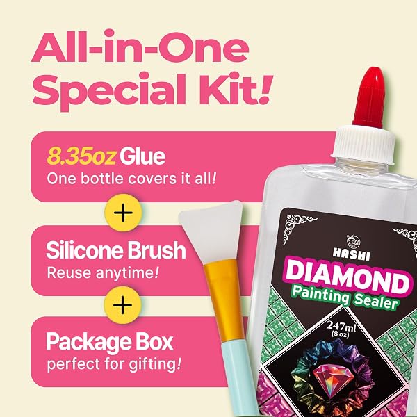 HA-SHI-Diamond-Painting-Sealer-Glue-Kit-with-Silicone-Applicator-8oz-247ml-Quick-Dry-Waterproof-Shiny-Finish-Wate-B0F6W7VFCR-2