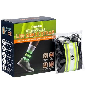 HA SHI Rechargeable LED Ankle Strap, Reflective Running Light, 3 Modes