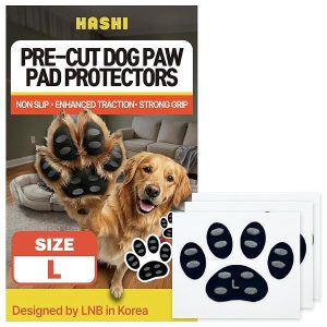 HASHI Dog Paw Grips Anti-Slip for Hardwood Tile Floors, Self-Adhesive Elastic Traction Pads for Senior Dogs, Pet Mobility Support, Waterproof Breathable