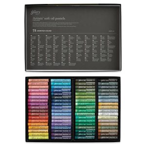 MUNGYO Gallery Professional Artists' Soft Oil Pastels Set of 72 Vibrant Colors for Blending