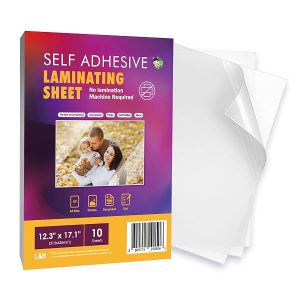 No Heat Laminating Sheets Self Sealing, Letter Size, Menu Size, 4mil Thickness, No Machine Self Adhesive Laminating Sheets by HA SHI