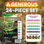 VIOLETTO-24-Clips-Glow-in-the-Dark-Garden-Ornaments-Dragonfly-Butterfly-B0GX9C4M8P-2