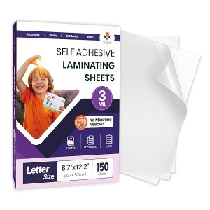 VIOLETTO Self Adhesive Laminating Sheets, 8.5 x 11 Inches, 3mil, No Machine Needed, Clear, 150 Sheets